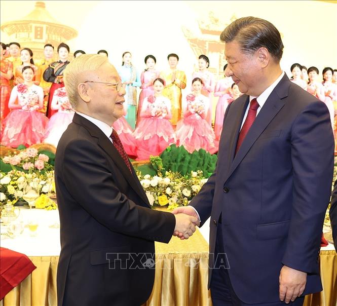 Chiêu đãi trọng thể chào mừng Tổng Bí thư, Chủ tịch nước Trung Quốc Tập Cận Bình và Phu nhân